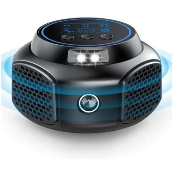 360° ultralydsskremsel for gnagere med LED-lys, effektiv mot rotter, mus, vånd og syvsovere.
