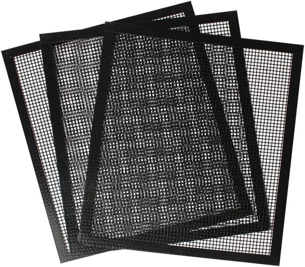 BBQ Grill Mesh Mat Sett 3 STK Non-stick Grillnett Gjenbrukbare Varmebestandige BBQ Teflon Grillmatter for Grilling av Kjøtt, Grønnsaker, Matlaging, Ba