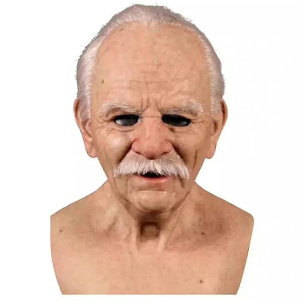 Halloween Latex Full Mask, Gammel Mann Maske Realistisk Menneskelig Foldet Hovedmaske, Gammel Mann Ansiktsdekning, For Maskerade Silikon Halloween Mas