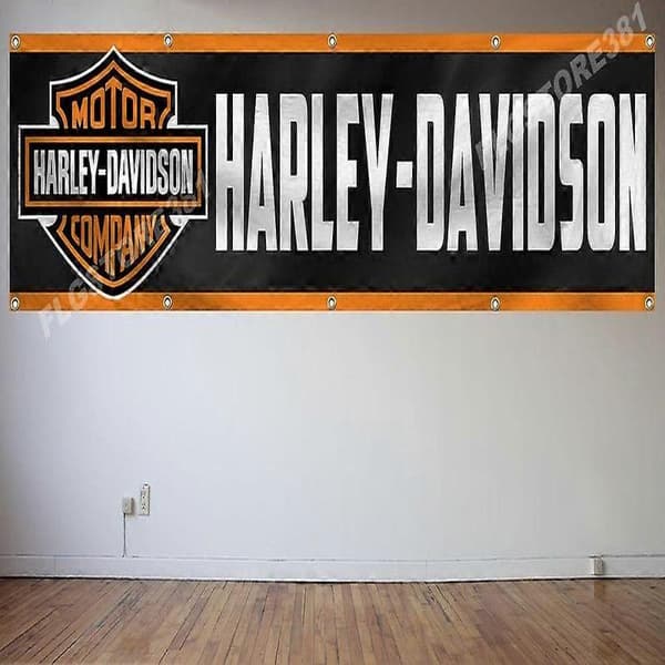 Harley Davidson Lippu Banneri 2x8t Moottoripyörä Lippu Fat Road Racing 24"x96" FTRSE895