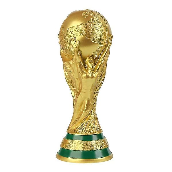 VM-fodbold Qatar 2022 Guld Trofæ Sportsmindesmærke Replika Fodboldfans Gave - 13cm