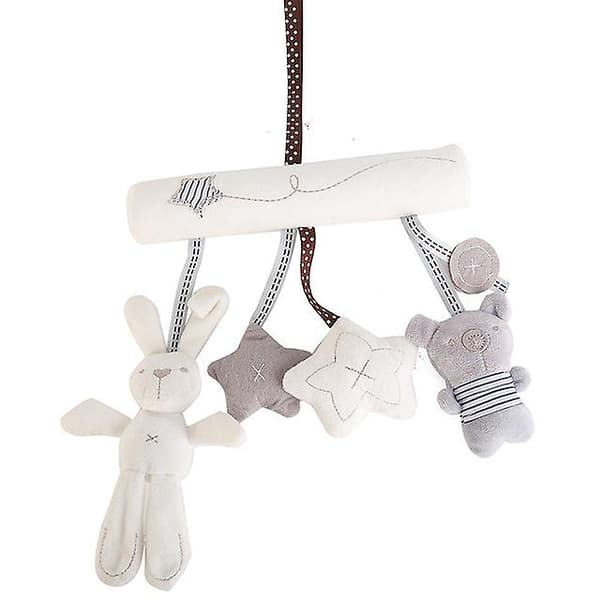Baby Toys Kanin Baby Music Hængende Baby Rasler Sæde Plys Legetøj Hånd Klokke Multifunktionel Plys Legetøj Barnevogn Baby Gaver