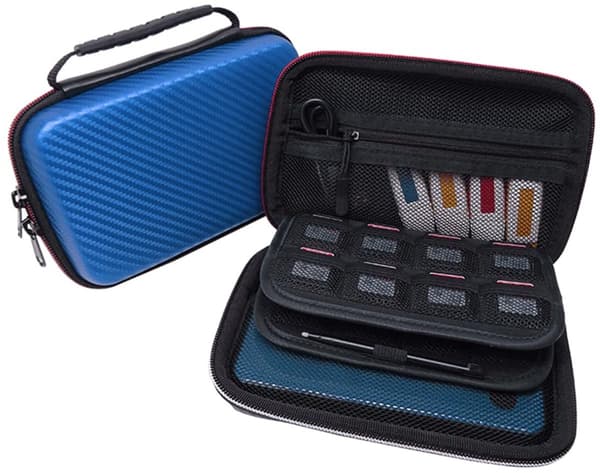 Passer for Nintendo 3DS XL/New 3DS bæreveske, hard reiseveske, blå