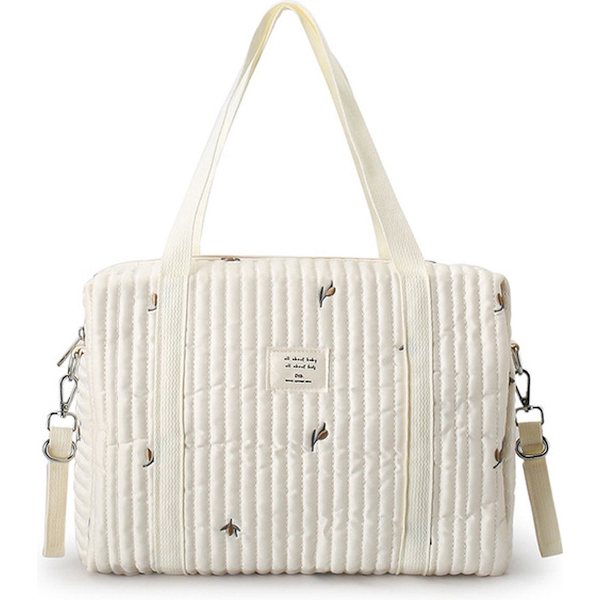 Stor pusletaske og ammetaske i olivengrøn fra Fyndiq — praktisk barselsgave til mor