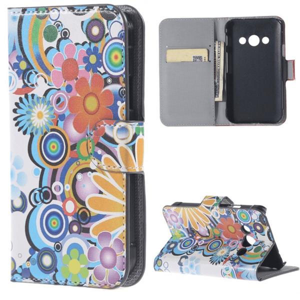 Plånboksfodral Samsung Xcover 3 (sm-g388f) - Blommor & Cirklar