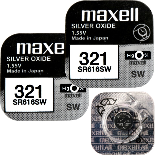 321 2-Pack SR616SW MAXELL Klockbatteri Silveroxid 1.55V e807 | Fyndiq