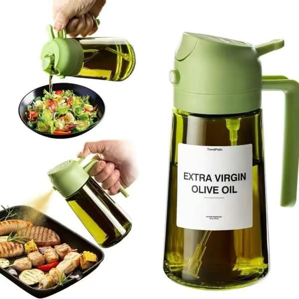 Oljesprayflaske, Oljespray i glass 470ml, Sprayflaske for olje/eddik til Kjøkken, Airfryer, Matlaging og Grilling