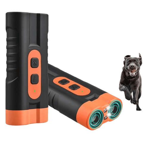 4-i-1 Ultralyd Anti-bjeff Hund, Ultralyd Hundetrener, Hundebjeffstopper med LED og Dobbel Sender Ultralyd, Type-C Hurtiglading