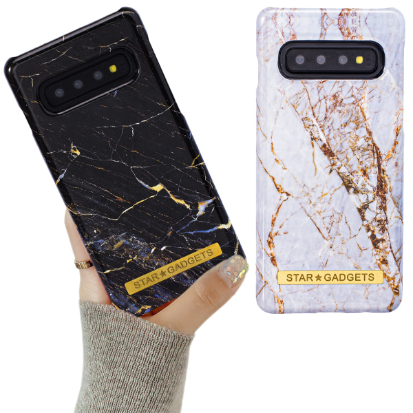 Lamoon Samsung Galaxy S10 - Cover Protection Marmor Vit