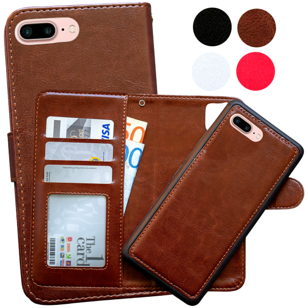 iPhone 7 Plus / 8 Plus - Plånboksfodral / Magnet Skal Brun 1cc2 | Brun |  Fyndiq