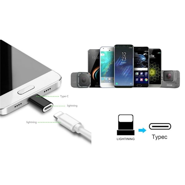 Kop Lightning Iphone Hona Till Type C Usb C Hane Snabb Laddning Ad Vit Fyndiq