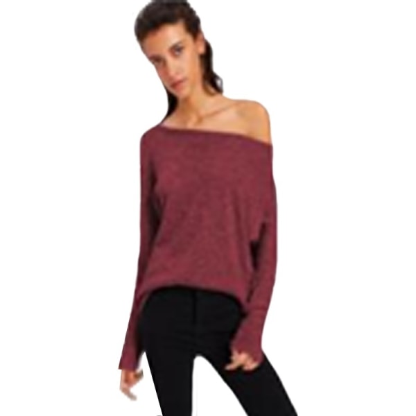 Autumn Fashion Women Casual Loose Long Sleeve Red S