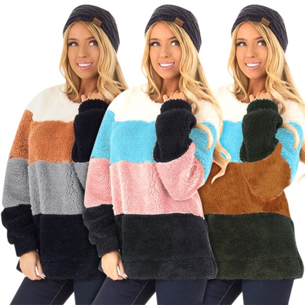 Autumn Winter Women Sherpa Knit Soft Fleece Gray M