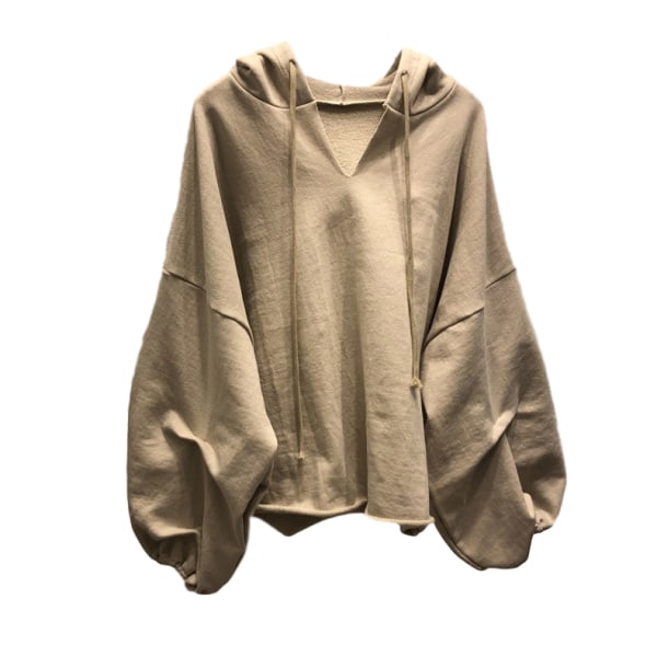 Womens Long Sleeve Loose Baggy Casual Pullover Jumpers Warm Coat Khaki Xl