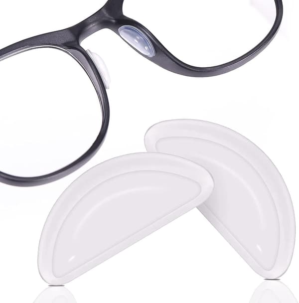 Uppgradera modell luftkammare glasögon näskuddar, halkfria självhäftande näskuddar för glasögon, 3,5 mm silikonglasögon näskudde - 12 par transparent