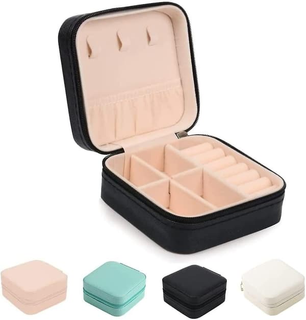 Lille smykkeskrin, bærbar smykkeskrin organizer PU læder mini rejse smykkeopbevaringsæske til ringe øreringe halskæde armbånd smykker til kvinder