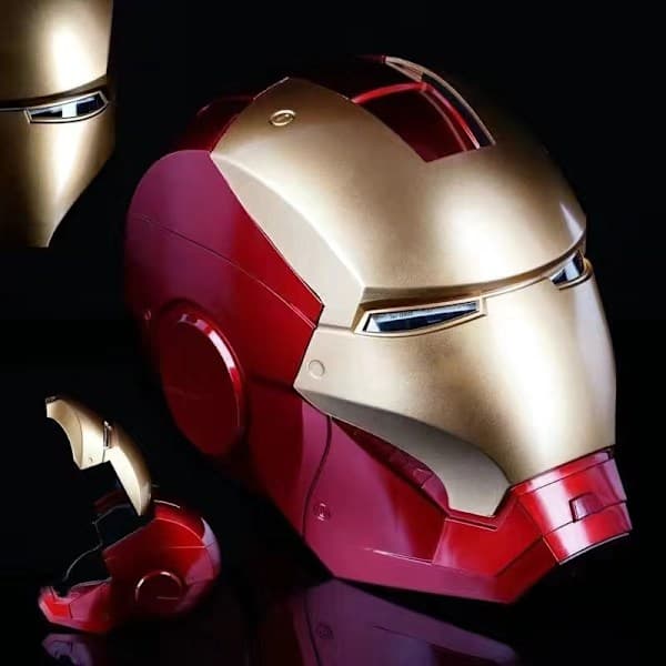 Avengers Legends Iron Man elektronisk hjelm for menn og barn 1:1 bærbar Iron Man-hjelm med knappekontroll, deformerte cosplay-rekvisitter, gaver