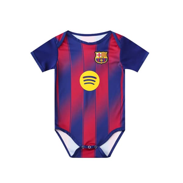 25-26 Barcelona Hjem Nyfødt Baby Jumpsuit Sparkedress Fotballdrakt