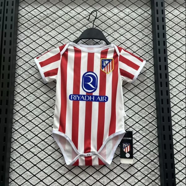25-26 Atlético Madrid Hjem Nyfødt Baby Jumpsuit Sparkedress Fotballdrakt