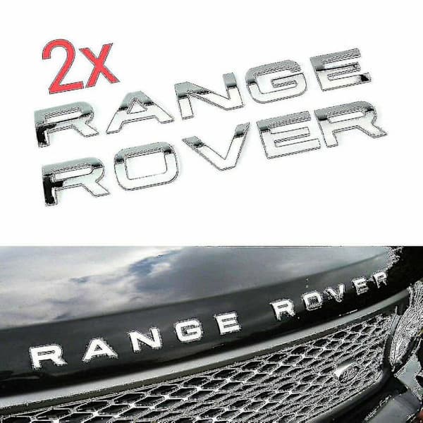 Krom Range Rover Frontgrill Motorhjelm Emblem Motorhjelm og Bagagerum Bogstaver Emblem (2-pak)