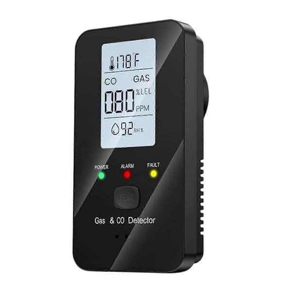 4-i-1 Multifunksjonsdetektor Naturgass Karbonmonoksid Propandetektor Hjem Leilighet Bobil Plug-in Temperatur Fuktighetsdetektor,xx