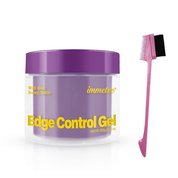 4-värinen Edge Control -geeli harjalla, hiustenmuotoilugeeli pörröisten hiusten taltuttamiseen, Edge Control -geeli afrohiuksille 100g, 3,52 oz