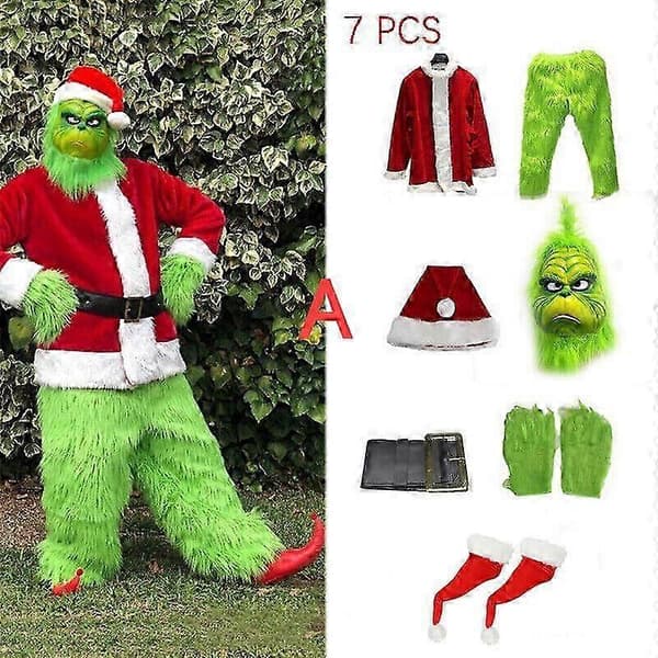 Xmas Grønt Monster Kostyme For Julenisse Kostyme Furry Voksen Grønt Antrekk