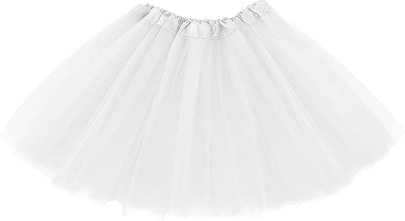 3 lag topp tyll skjørt ballett glitter paljetter gasbind kostyme julefester ballerina dans halvskjørt vintage ballkjole-up (voksen, hvit)