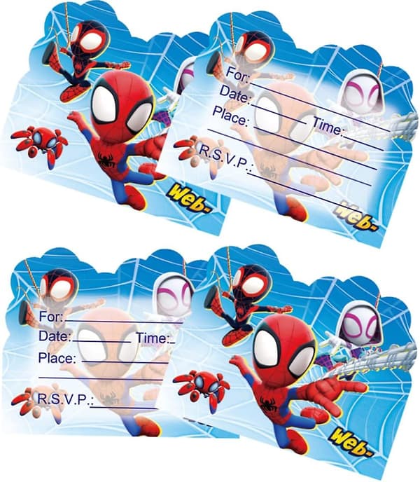 50 stk. Spidey og hans fantastiske venner fødselsdagsinvitationer kort, Spidey og hans fantastiske venner festartikler til børn