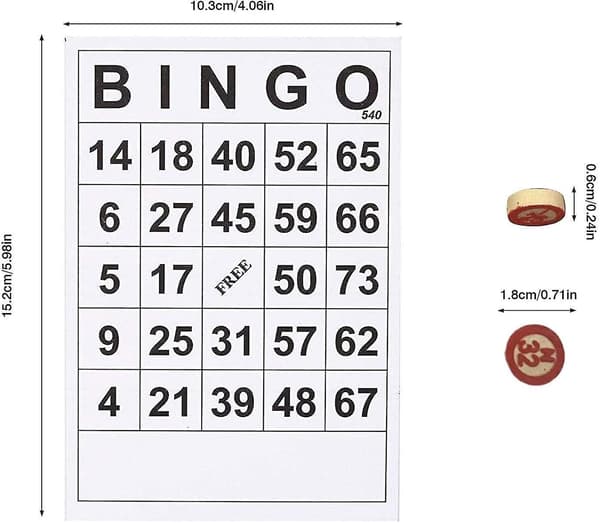 Bingo Kort Til Børn Og Voksne, Klassisk Bingo Papirspil Kort Med 40 Bingo Nummerkort Og 75 Brikker, Sjove Sociale Spil