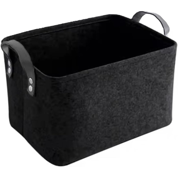 Korg, Förvaringslåda, Förvaringslådor I Filt, Förvaringskorgar, Förvaringskorg I Filt, Hopfällbara Öppna Förvaringslådor Svart