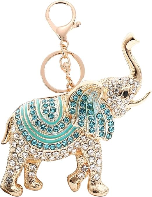 Lykkeelefant Nøglering Opal Rhinestone Søde Elefanter Nøgleringe Kvinders Pung Charm Krystal Nøglering Damer Taske Vedhæng