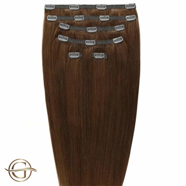 VITU Gold24 Clip-on Hair Extensions #6 Ljusbrun 50cm - 7 Delar