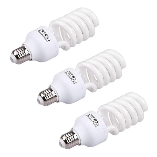 3x 45w 5500k 220v E27 Hvidt Dagslys Lampe til Fotostudie &amp; Video Fotografering