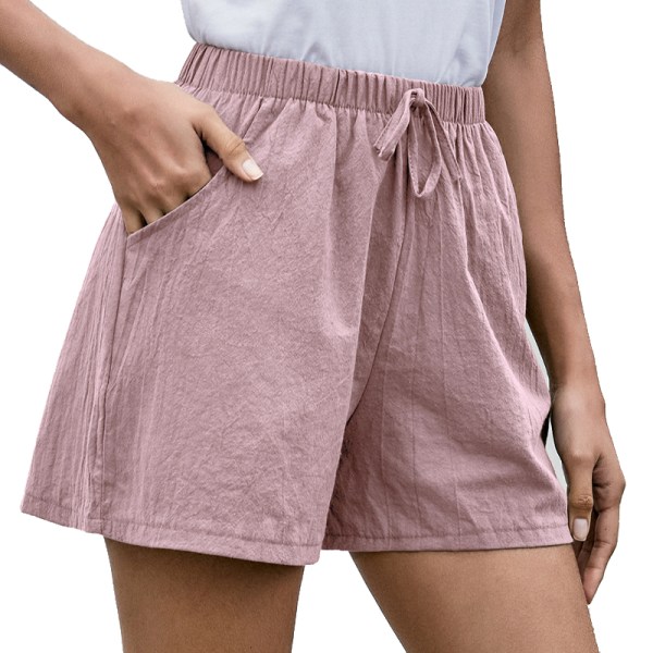 Kvinnor Cotton Linen A-line Shorts Army Green M