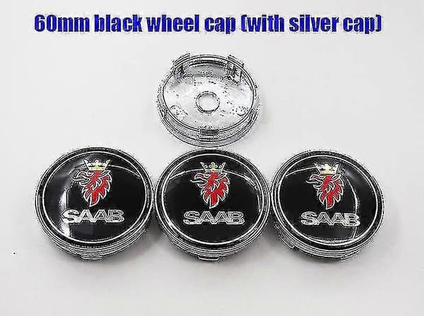 4 stk. 56mm 60mm Saab 9-3 Bilhjul Center Hub Kapsel Auto Fælg Omdannelse D- Dæksler Klistermærke Styling Tilbehør
