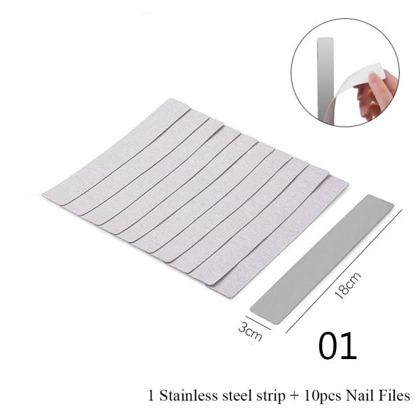 10pcs/set Nail Files Adhesives Tape Sanding Buffer 01