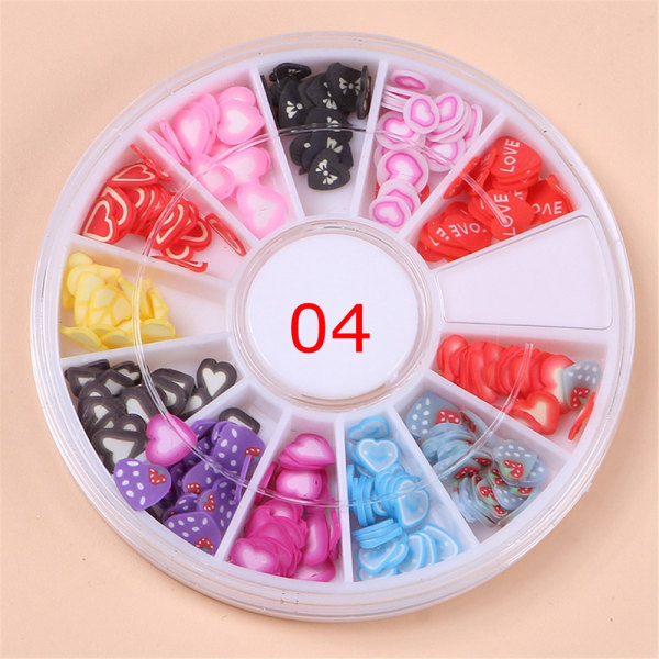 12 Grids/set Slices Nail Decor 3d Sticker Polymer Clay 4