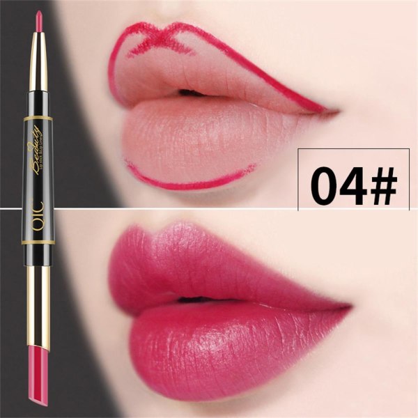 1pc Lipstick Pen Lip Liner Pencil Double Ended 04