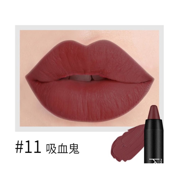 1pc Matte Lipstick Pencil Lip Gloss Nude Velvet 11
