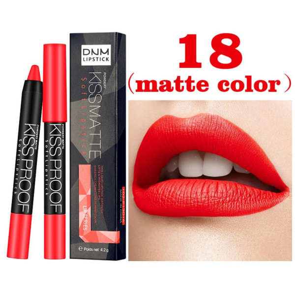 1pc Matte Lipstick Pencil Lip Gloss Nude Velvet 18
