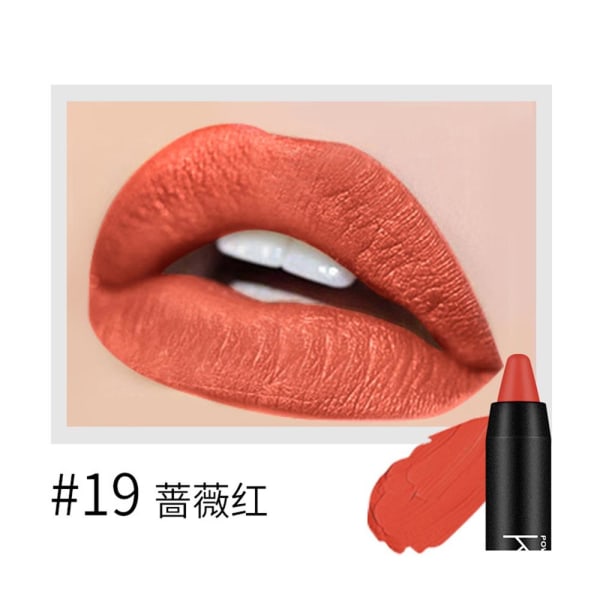 1pc Matte Lipstick Pencil Lip Gloss Nude Velvet 19