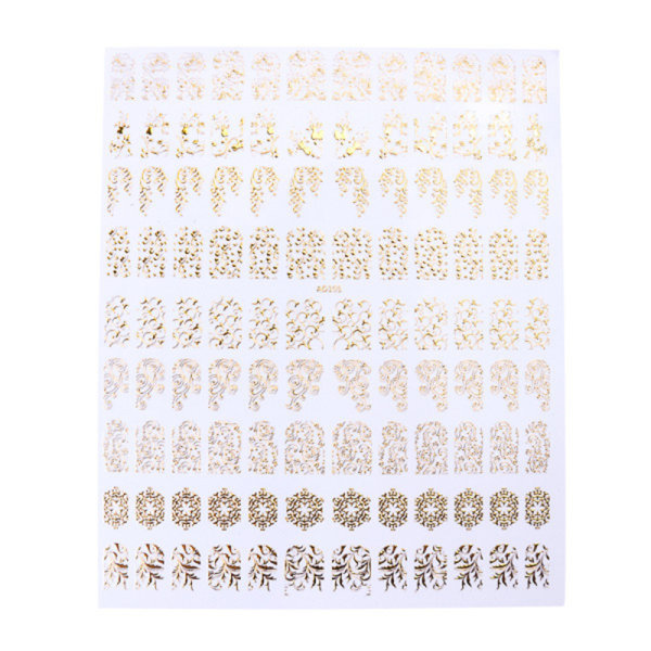 3d Gold Nail Stickers Transfer Decals Flower Ad105