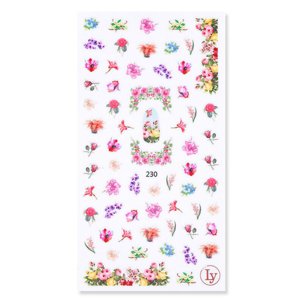 3d Nail Sticker Colorful Flower Adhesive Style 4