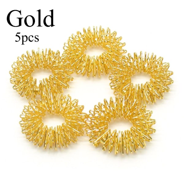 5pcs Finger Massage Ring Acupuncture Gold/silver Gold