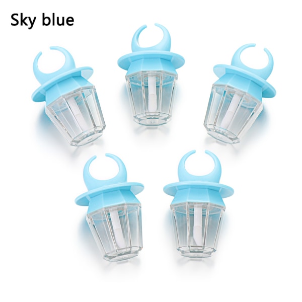 5pcs Lip Gloss Tubes Balm Base Sample Bottle Sky Blue