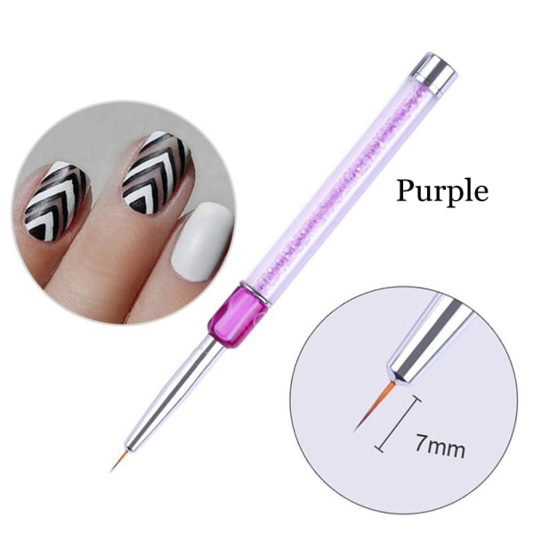 Acrylic Uv Gel Nail Pen Carving Brushes Lines Grid Purple