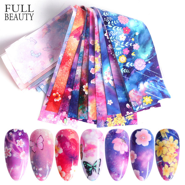 Butterfly Nail Stickers Transfer Decal Foil Holographic