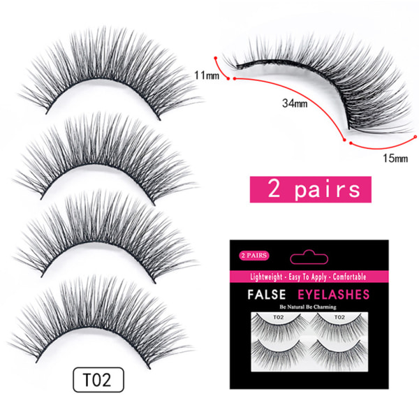 False Eyelashes Eye Lash Extension 100% 3d Mink Hair T02