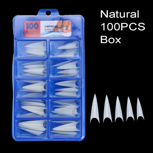 False Nail Tips Fake Nails Beauty Tools Natural-100pcs-box